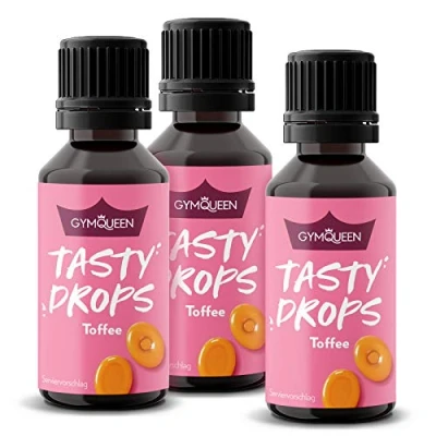 Abbildung von GymQueen Tasty Drops, Toffee, 3x30ml, Flavour Drops ohne Kalorien