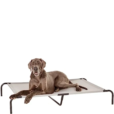 Abbildung von Amazon Basics Kühlendes erhöhtes Hund Haustierbett, XL, Grau, L 153 x B 94 H 23 cm