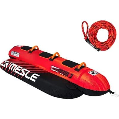 Abbildung von Wassergleiter Torpedo 3 Personen mit Leine Bananenboot rot Mesle