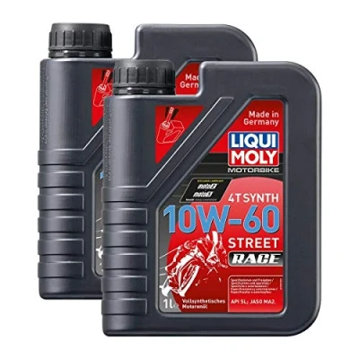 Abbildung von 2x LIQUI MOLY 1525 Motorbike 4T Synth Street Race Motoröl 10W 60 1L