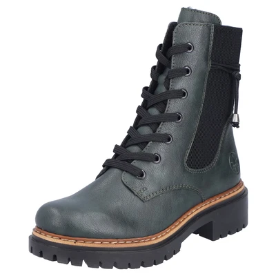 Abbildung von Rieker Plateaustiefelette, Damen, Größe: 36, Grün Schuhe