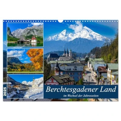Abbildung von Berchtesgadener Land im Wechsel der Jahreszeiten (Wandkalender 2025 DIN A3 quer), CALVENDO Monatskalender