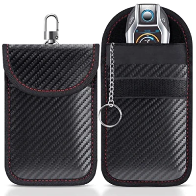 Abbildung von Lanpard Keyless Go Schutz Autoschlüssel Hülle 2 Pack Rfid Funkschlüssel Abschirmung Schlüsseltasche Schlüsseletui Schlüsselmäppchen Car Key Safe