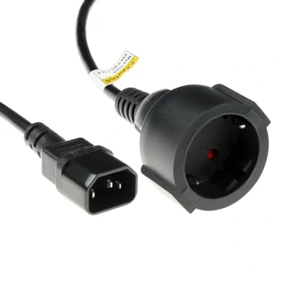 Abbildung von ACT C14 auf CEE7/3 Stromkabel 0,6m, Stecker Buchse Netzkabel, für USV/UPS,PDU Kaltgerätestecker AK5219