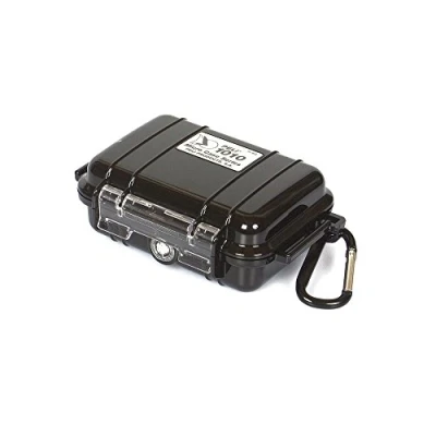 Abbildung von Peli 1010 Micro Case, Wasserdichtes Behältnis für Kleine Utensilien, IP67 Wasserdicht, 0,3L Volumen,, Transparent/ Schwarze Gummieinlage