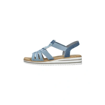 Abbildung von Rieker Damen V0678 Keilsandaletten, Blau, 38 EU