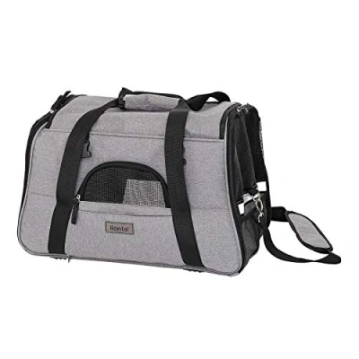 Abbildung von lionto Tiertransporttasche Transporttasche für Hunde &amp; Katzen bis 10 kg, 48 cm x 27 31 cm, grau
