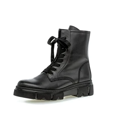 Abbildung von Gabor Damen Combat Boots, Frauen Stiefeletten,Wechselfußbett,Best Fitting,schnürstiefel,Winterstiefel,warm,gefüttert,schwarz,38.5 EU / 5.5 UK