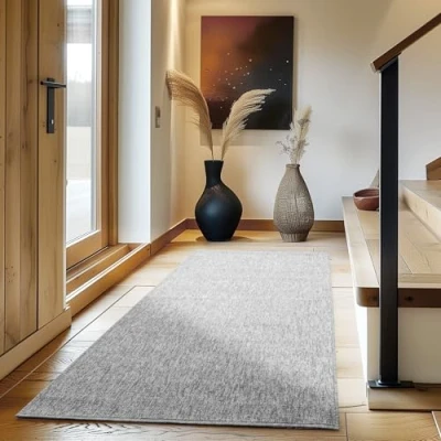 Abbildung von Carpettex Schlingenteppich Unicolor Einfarbig, Läufer, Höhe: 7 mm, Kurzflor Schlingen Teppich Wohnzimmer Einfarbig Modern