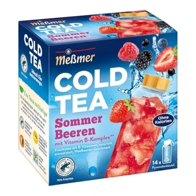 Abbildung von Meßmer Cold Tea Sommer Beere 14 Pyramidenbeutel Glutenfrei Laktosefrei Vegan