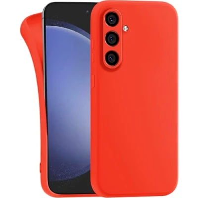 Abbildung von MyGadget Hülle kompatibel mit Samsung Galaxy S24 Plus robuste Handyhülle TPU Case Slim Silikonhülle Back Cover Kratzfest Schutzhülle Matt Orange
