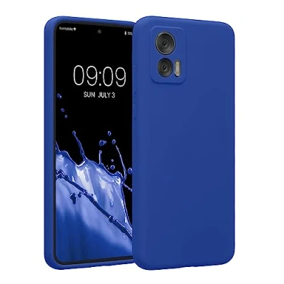 Abbildung von kwmobile Handyhülle kompatibel mit Motorola Edge 30 Neo Hülle gummierte Handy Case aus Silikon in Baltik Blau