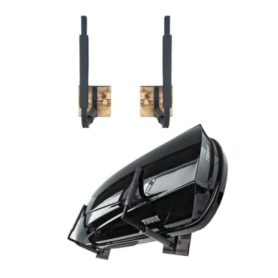 Abbildung von QLS Dachbox Verstellbarer Wandhalter 33 57 cm BOX1 schwarz zur Aufbewahrung von Dachkoffer Gartengeräte Skibox Sportgeräte Surfbrett iSUP Holz Stahl