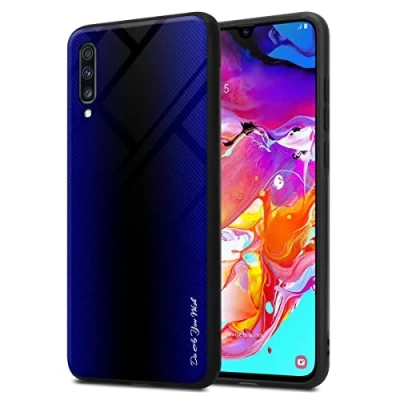 Abbildung von Cadorabo Hülle kompatibel mit Samsung Galaxy A70 / A70s Schutzhülle TPU Silikon Case Glas Slim Kratzfest Weiche Gummi Rundumschutz für in Lila