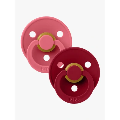 Abbildung von BIBS Schnuller Colour 2er Pack Latex Größe 1, Coral/Ruby