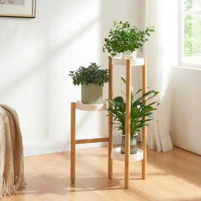 Abbildung von en.casa Blumenständer, »Sastamala« mit 3 Ablagen 78 x 52 25 cm Weiß