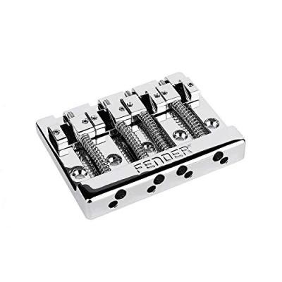 Abbildung von Fender® Bass Bridge 4 Saiter Chrom, 19mm Saitenabstand, Zink Saitenreiter