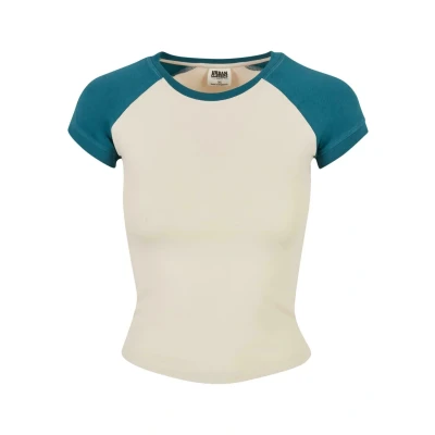 Abbildung von Urban Classics Stretch Retro Baseball Tshirt print, Damen, Größe: 4XL, Whitesand jasper