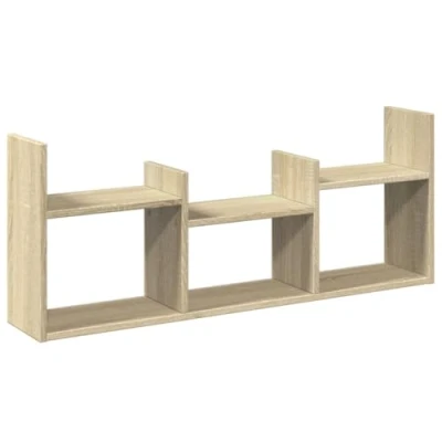 Abbildung von vidaXL Wandregal, Regal mit Stauraum Hängend Wanddeko, Hängeregal Schweberegal für Wohnzimmer, Bücherregal Wandboard, Sonoma Eiche Holzwerkstoff