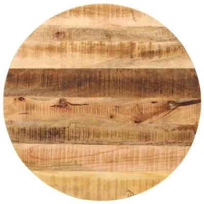 Abbildung von vidaXL Tischplatte, Holzplatte für Tisch Esstisch Couchtisch, Ersatztischplatte Rund, Massivholzplatte, Ø 80x1,5cm Raues Massives Mangoholz