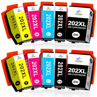 Abbildung von LeciRoba 202xl druckerpatronen Ersatz für Epson 202 und Multipack Expression Premium XP 6000 6005 6100 6105 (10 Pack)