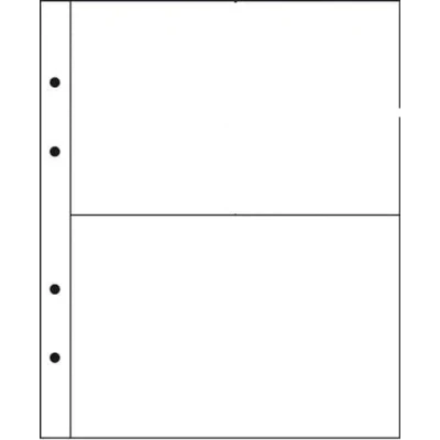 Abbildung von Safe, Premium, Blätter (4 Ringe) 2er Einteilung (175x120 mm.) Transparent Abm: 205x255 mm. pro 5 Stk.