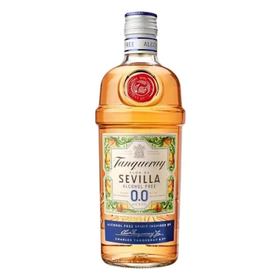 Abbildung von Tanqueray Flor De Sevilla 0,0%, alkoholfreie Gin Alternative, bittersüßer Geschmack von Orangen vereint mit Botanicals, spritzig &amp; fruchtig, 700 ml Einzelflasche