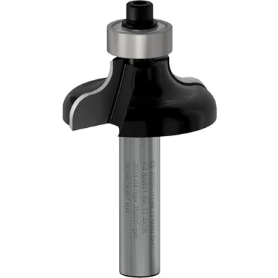 Abbildung von Bosch Professional 1x Kantenformfräser Standard for Wood (für Holz, Radius 4.8mm, Arbeitslänge 12.4mm, Ø Schaft 8 mm, Zubehör Fräsen)