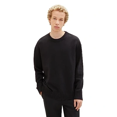 Abbildung von TOM TAILOR Denim Herren Loose Fit Pullover, Black, L