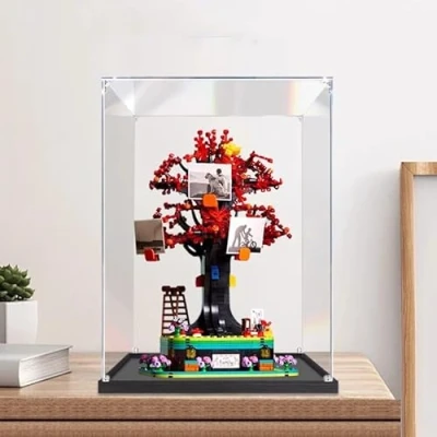 Abbildung von FYHCY Transparente Acryl Vitrine, kompatibel mit Le*Go 21346 Stammbaum, transparente, staubdichte Vitrine (Modell Nicht im Lieferumfang enthalten) B
