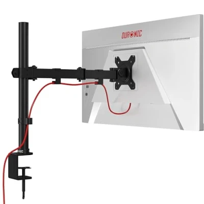 Abbildung von Duronic DM151X3 Monitor Halterung 1 für 13 27 Zoll Flach &amp; Curved Bildschirm 8kg, Tischhalterung Höhenverstellbar Neigbar Schwenkbar Drehbar, Vesa Halterung, Arm