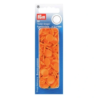 Abbildung von Prym 393140 Nähfrei Druckknopf Color Snaps rund 12,4 mm orange, Kunststoff, 12.4