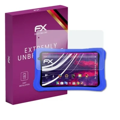 Abbildung von atFoliX Glasfolie kompatibel mit Pritom L8 Kids Tablet Panzerfolie, 9H Hybrid Glass FX Schutzpanzer Folie