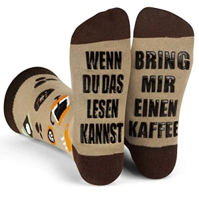 Abbildung von Lavley Wenn Du Das Lesen Kannst Bring Mir Lustig Socken für Frauen und Männer (Kaffee)