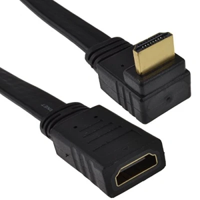 Abbildung von kenable Rechts Abgewinkelt 90 Flach HDMI Verlängerung Kabel Stecker Zum Weiblich Buchse 1 m [1 Meter/1m]