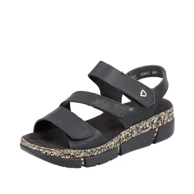 Abbildung von Rieker V2301 Keilsandalette, Damen, Größe: 38, Schwarz Schuhe