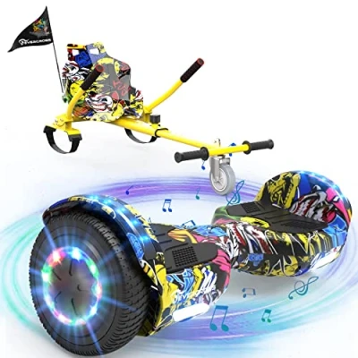 Abbildung von EVERCROSS 6,5&quot; Hoverboards mit Sitz, Self Balance Scooter Bluetooth &amp; LED, Hover Board Hoverkart 4Ah Batterie für Kinder Jügen Erwachsen