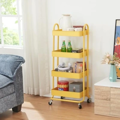 Abbildung von en.casa Küchenwagen, »Pyhäntä« Stahl mit 4 Ebenen Gelb