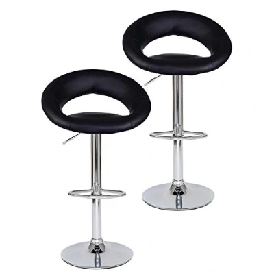 Abbildung von dibea Barhocker 2er Set, Modell 1, höhenverstellbar, 360 Grad drehbar, Fußablage