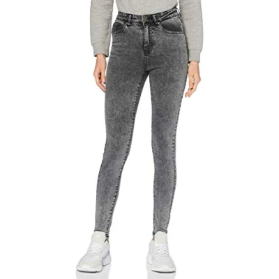 Abbildung von Urban Classics Jeans Skinny Fit, Damen, Größe: 31x32, Black heavy acid washed