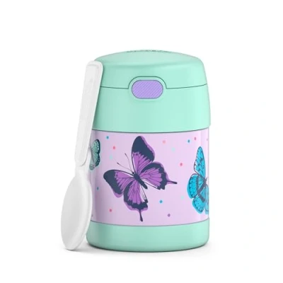 Abbildung von RMOVR THERMOS kids FUNTAINER FOOD JAR 0,30l, butterflies, Thermobehälter für Essen mit Löffel Kinder, 5 h heiß / 7 kalt, absolut dicht Suppe, Müsli, Pause