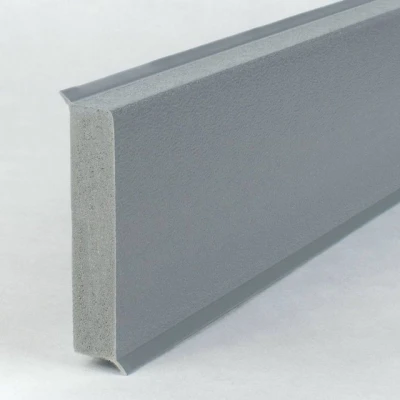 Abbildung von PROVISTON Sockelleiste Hartschaum PVC, 12 x 60 2500 mm, Hell Grau, Kunststoff Fußleiste