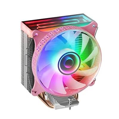Abbildung von Mars Gaming MCPU VR Rosa, CPU Kühlkörper, Dual Infinity Mirror ARGB, 4 HCT Heatpipes, 180W TDP, Ultra quiet PWM 12cm Lüfter