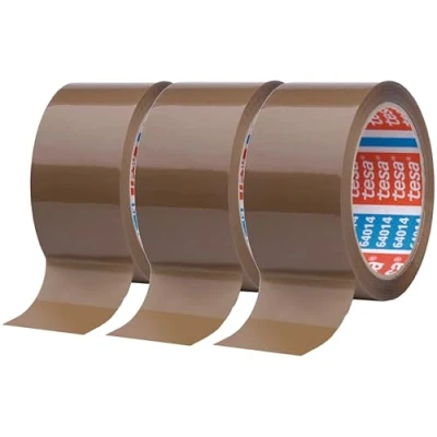 Abbildung von tesa Paketband Abroller und tesapack Paketbänder im Set 2 x hochwertiges Packband inklusive 1 Transparent 66 m 50 mm (3 Rollen braun)