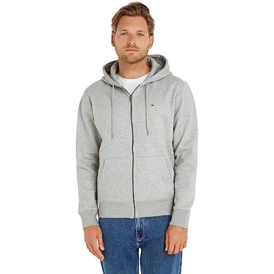 Abbildung von Tommy Jeans Regular ZIP HOOD Sweatjacke, Herren, Größe: Medium, Light grey heather