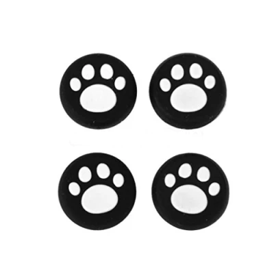 Abbildung von 4 x Analog Silikon Daumengriffe für Joysticks, ThumbSticks, Kappen, Abdeckung PS4, PS3, Xbox One, 360, PS2 Game Controller (weiß)