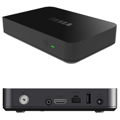 Abbildung von Tesla Mediabox XT850 4K Android TV Box mit DVB T2 Tuner Hybrid Receiver, Google Zertifiziert, Netflix 4K, Prime Video Disney+ WiFi WLAN, Dolby Digital Plus, Bluetooth + M@TEC HDMI Kabel
