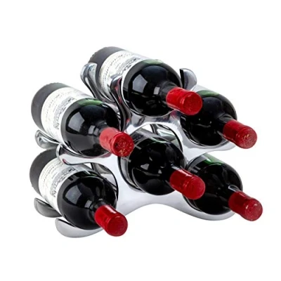 Abbildung von Lifestyle &amp; More Modernes Weinregal Flaschenhalter zur Ablage von 6 Flaschen aus Metall Höhe 22 cm Breite 28
