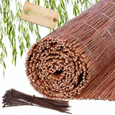 Abbildung von BooGardi Weidenzaun Weidenmatte, (Höhe 80cm x Breite 3m · viele Größen), Sichtschutz Garten Balkon Terrasse Gartenzaun Holz