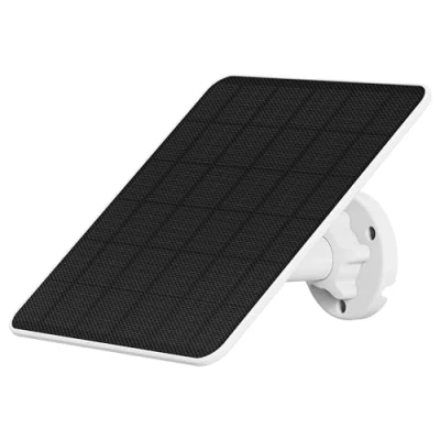 Abbildung von NIVIAN Solarpanel 6 W für IP Sicherheitskameras, USB Typ C Anschluss und Micro Adapter, einfache Installation mit verstellbarer Halterung, weiß, 1 Stück, Kunststoff